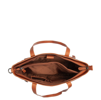 The Chesterfield Brand Osira Shopper - met 15" laptopvak - met afneembare schouderriem - cognac