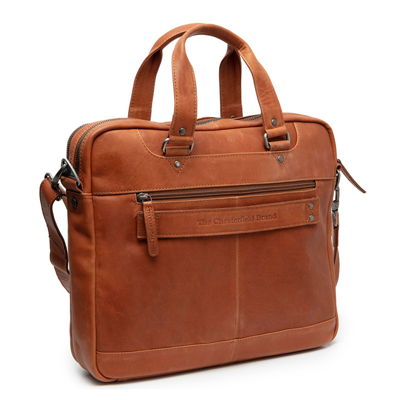 The Chesterfield Brand Montara Laptop Schoudertas - 15" laptopvak - cognac