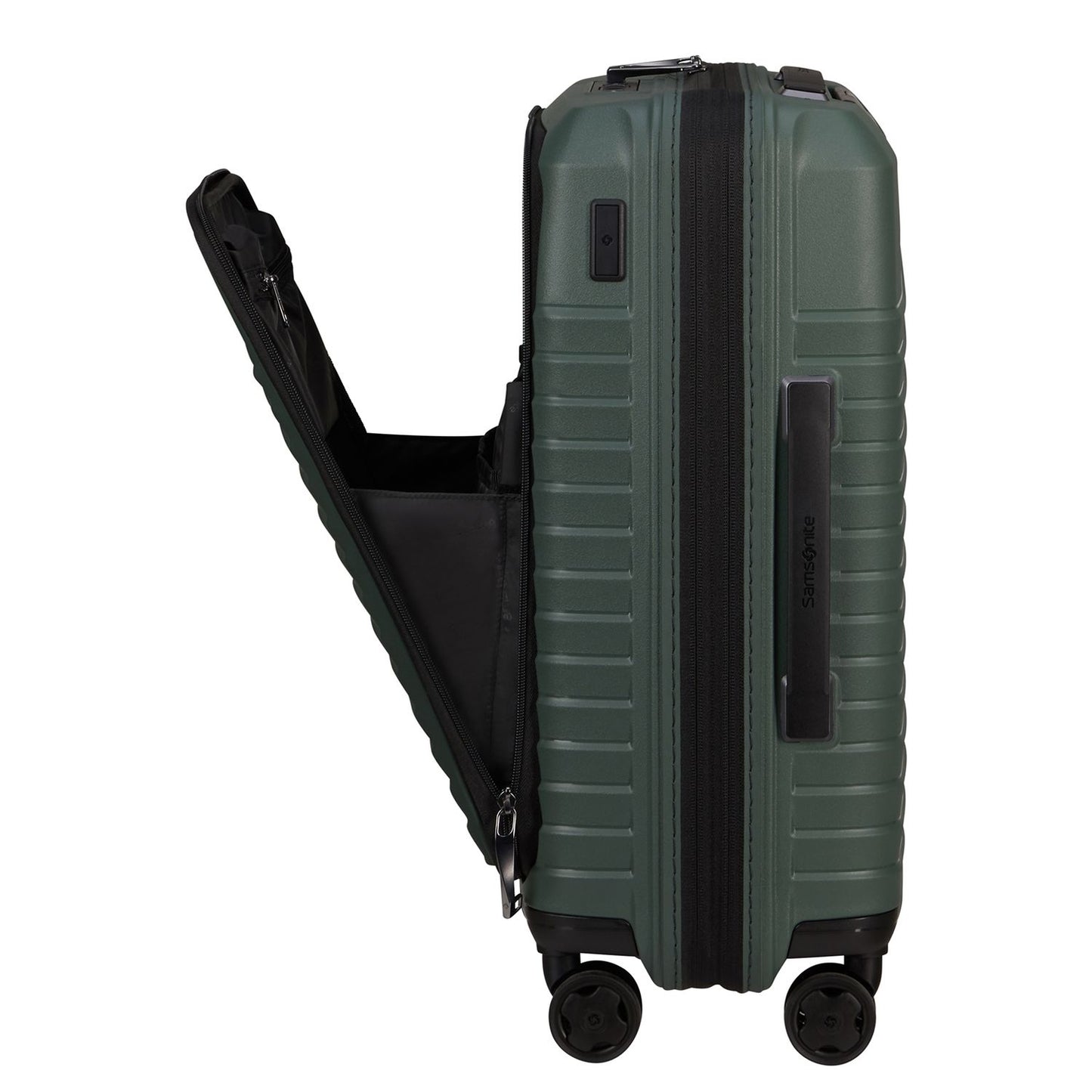 Samsonite Intuo Handbagage Spinner 55 cm - Uitbreidbaar 42/48 liter - met 15.6" laptop-voorvak - 55x40x20/23 cm - olijf groen