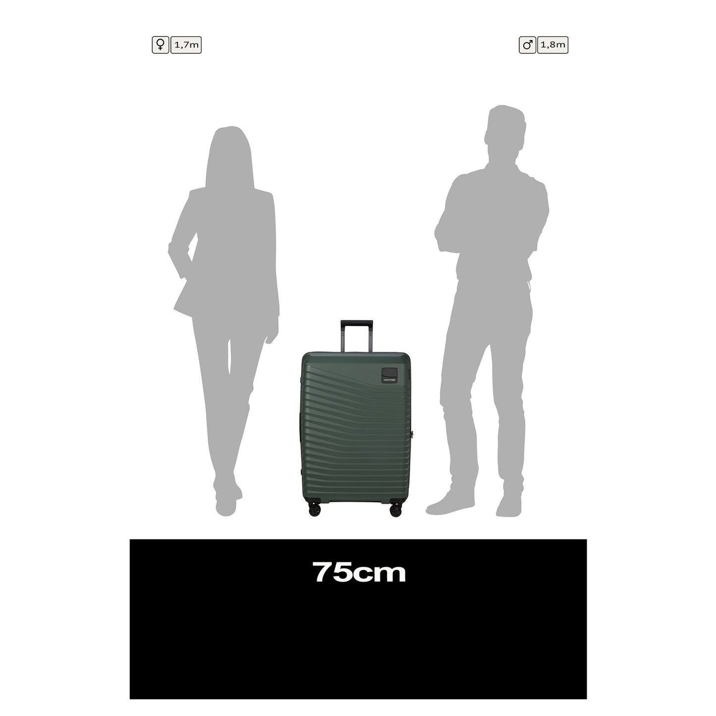 Samsonite Intuo Spinner 75 cm - Uitbreidbaar 105/115 liter - 75x51x30/35 cm - olijf groen