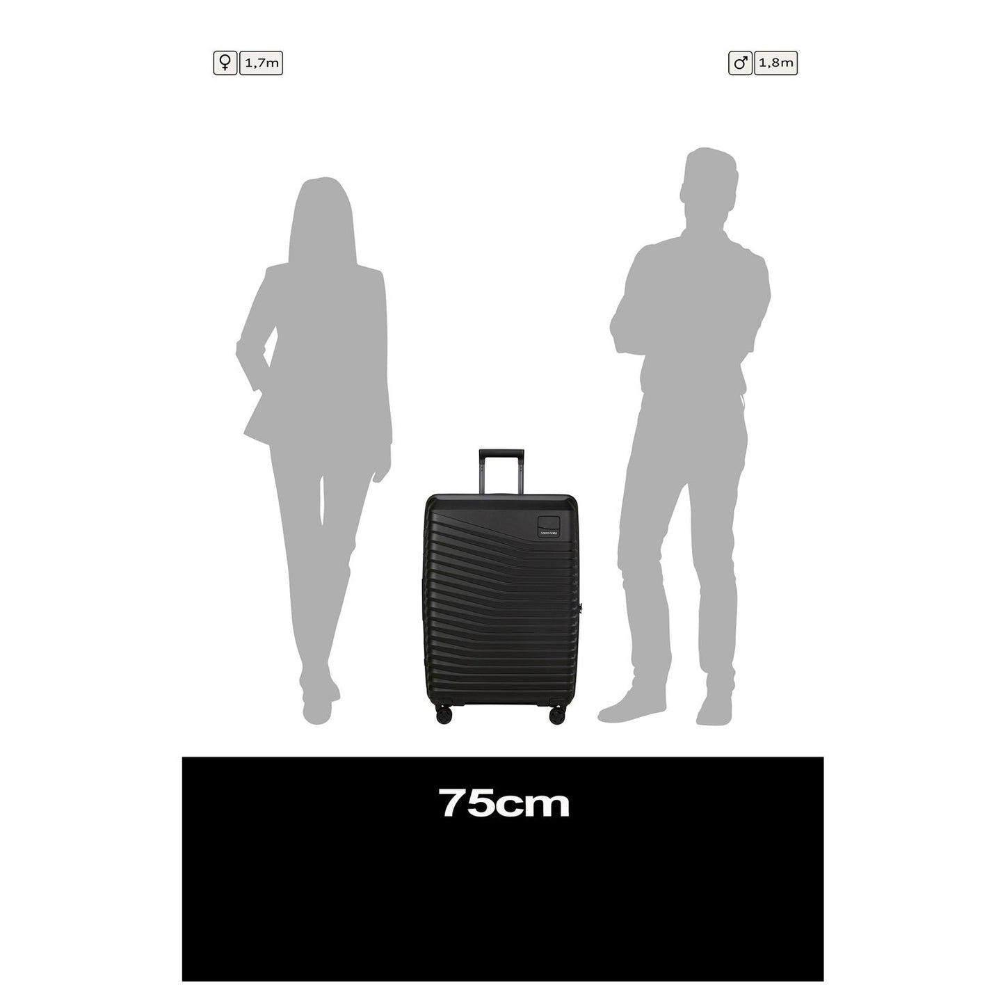 Samsonite Intuo Spinner 75 cm - Uitbreidbaar 105/115 liter - 75x51x30/35 cm - zwart