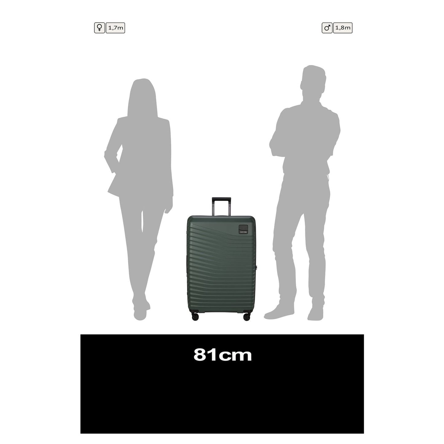 Samsonite Intuo Spinner 81 cm - Uitbreidbaar 132/144 liter - 81x54x33/36 cm - olijf groen