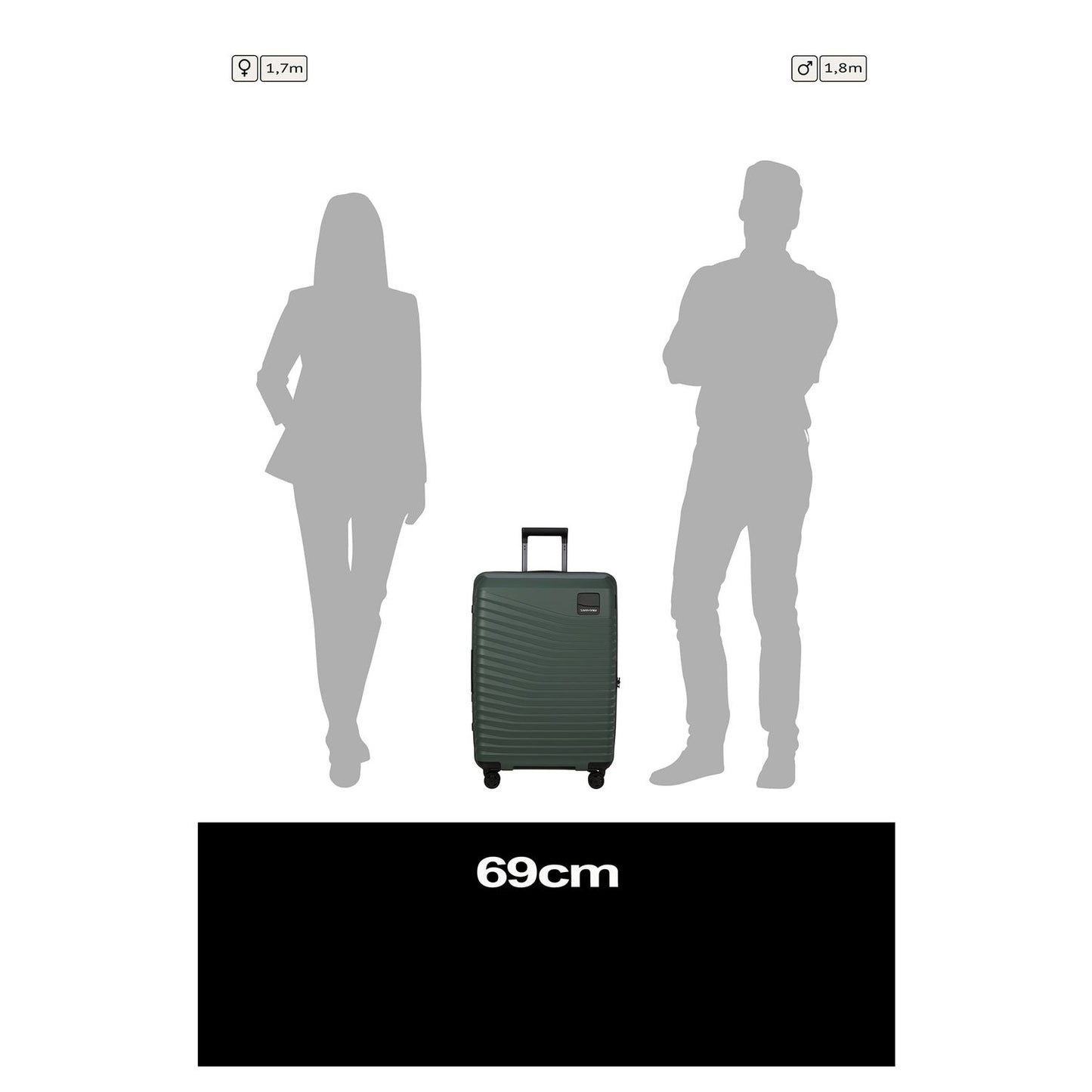 Samsonite Intuo Spinner 69 cm - Uitbreidbaar 79/87 liter - 69x48x28/31 cm - olijf groen