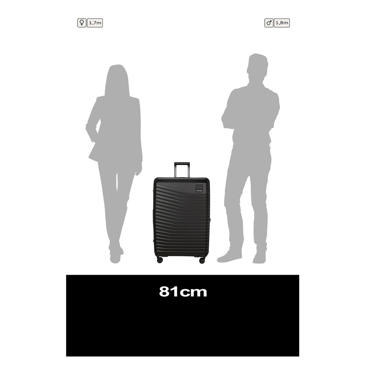 Samsonite Intuo Spinner 81 cm - Uitbreidbaar 132/144 liter - 81x54x33/36 cm - zwart