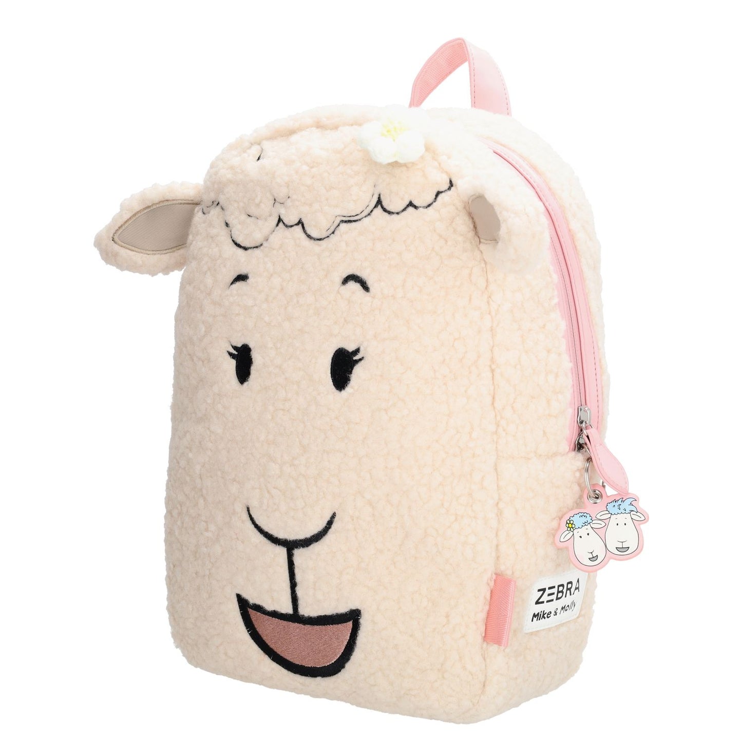 Zebra Trends Mike & Molly Kinderrugzak - teddylook - met borstriem creme