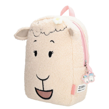 Zebra Trends Mike & Molly Kinderrugzak - teddylook - met borstriem creme