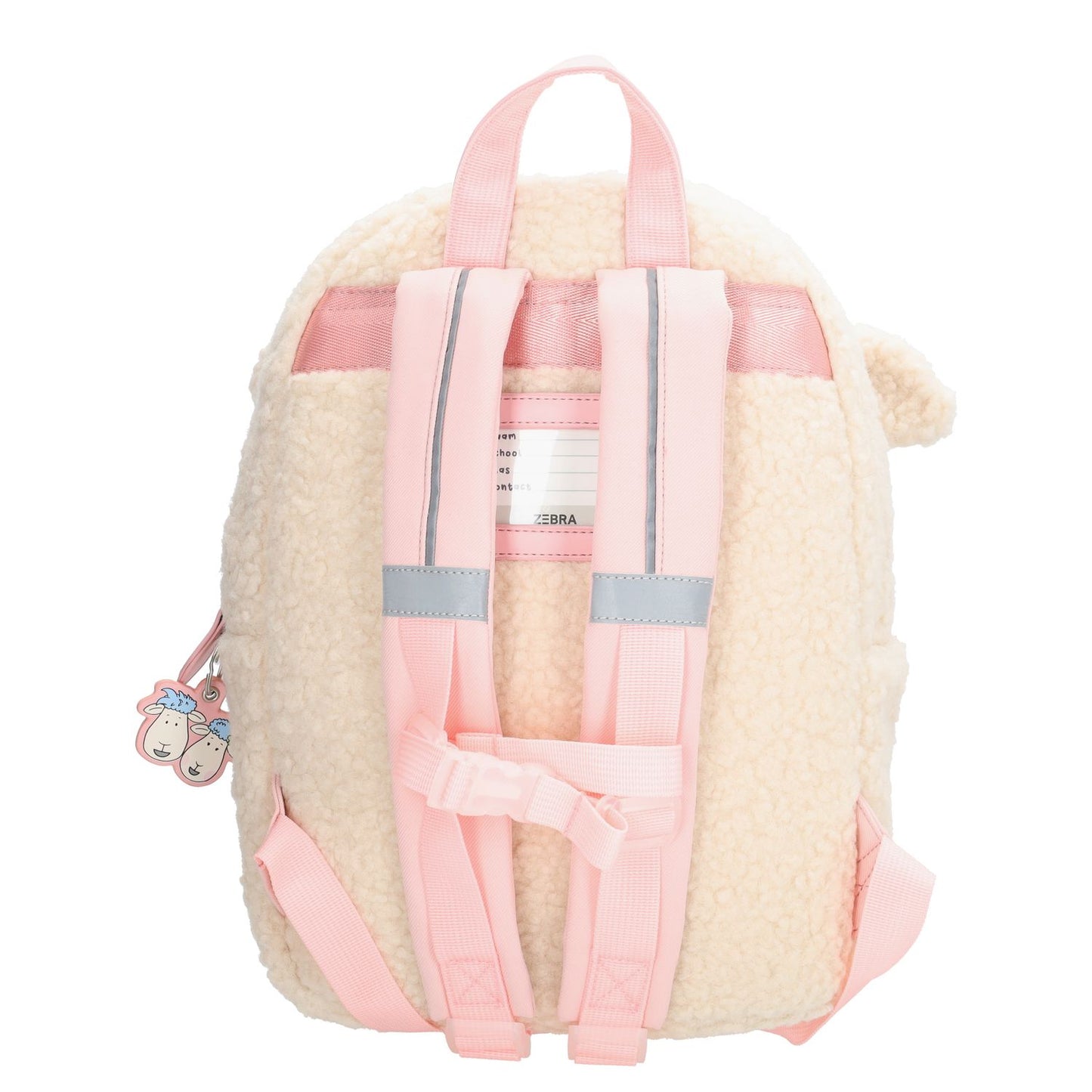 Zebra Trends Mike & Molly Kinderrugzak - teddylook - met borstriem creme