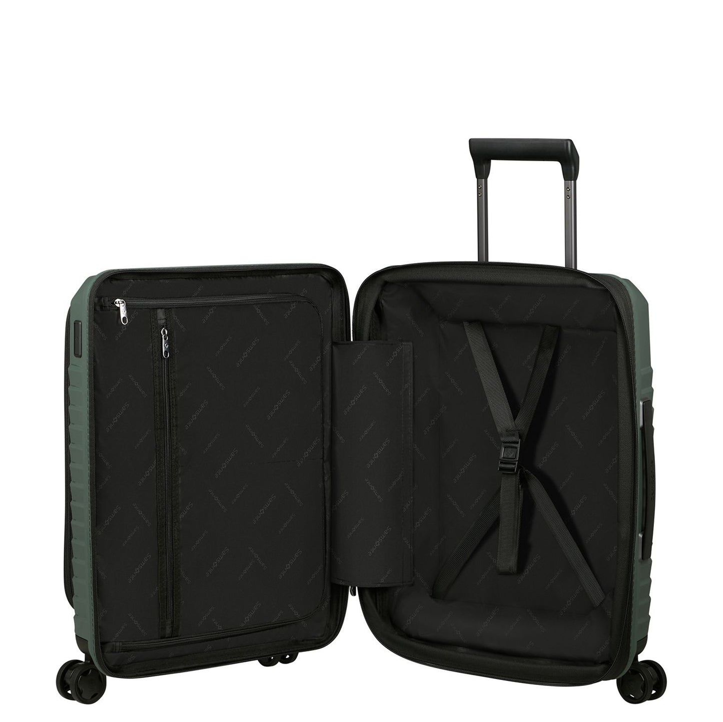 Samsonite Intuo Handbagage Spinner 55 cm - Uitbreidbaar 42/48 liter - met 15.6" laptop-voorvak - 55x40x20/23 cm - olijf groen
