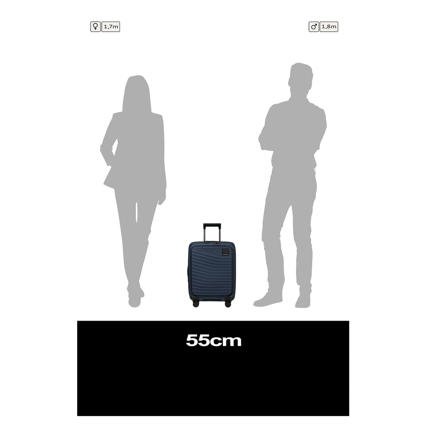 Samsonite Intuo Handbagage Spinner 55 cm - Uitbreidbaar 42/48 liter - met 15.6" laptop-voorvak - 55x40x20/23 cm - blue nights