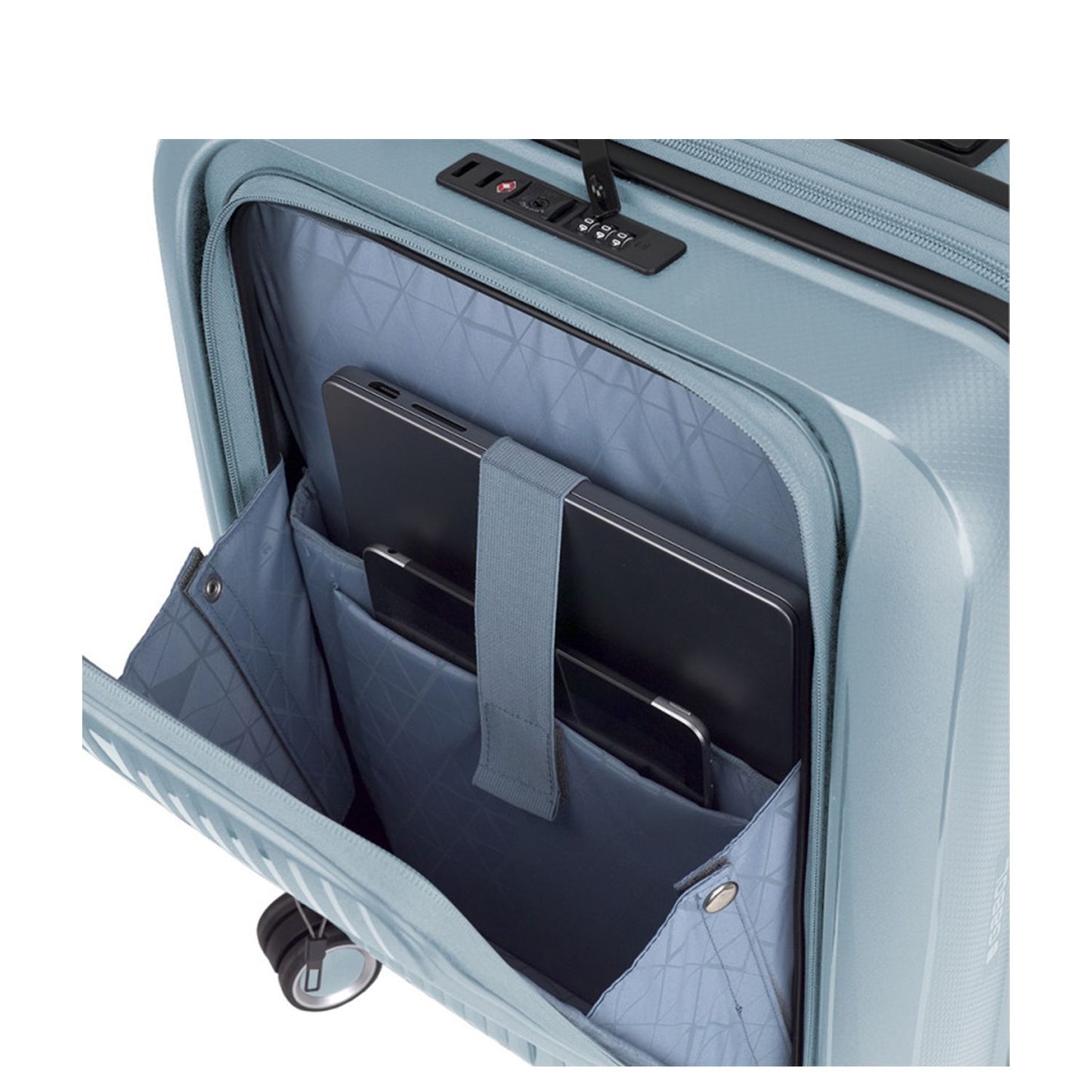 Gabol Brooklyn Handbagage Spinner 55 cm - 42 liter - met 15.6" laptopvak - 55x40x22 cm - lichtblauw