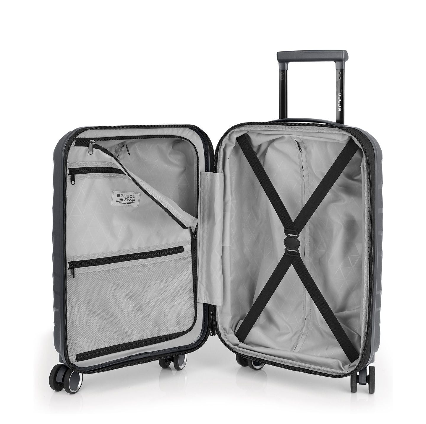 Gabol Soho Handbagage Spinner 55 cm - Uitbreidbaar 35 /40 liter - 55x35x21/24 cm - grijs