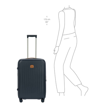 Bric's Taormina Spinner 69 cm - Uitbreidbaar 77/84 liter - 69x47x26/30 cm - blauw