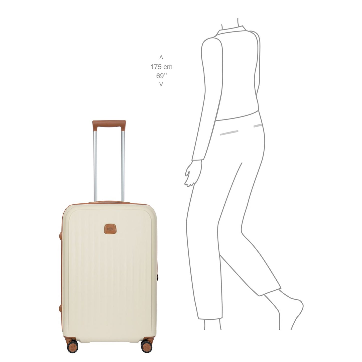 Bric's Taormina Spinner 69 cm - Uitbreidbaar 77/84 liter - 69x47x26/30 cm - cream