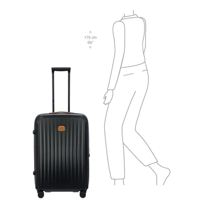 Bric's Taormina Spinner 69 cm - Uitbreidbaar 77/84 liter - 69x47x26/30 cm - zwart