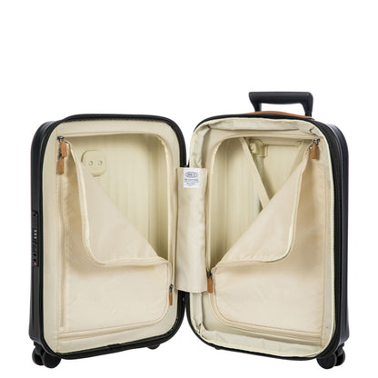 Bric's Taormina Handbagage Spinner 55 cm - Uitbreidbaar 42/49 liter - 55x40x22/26 cm - zwart