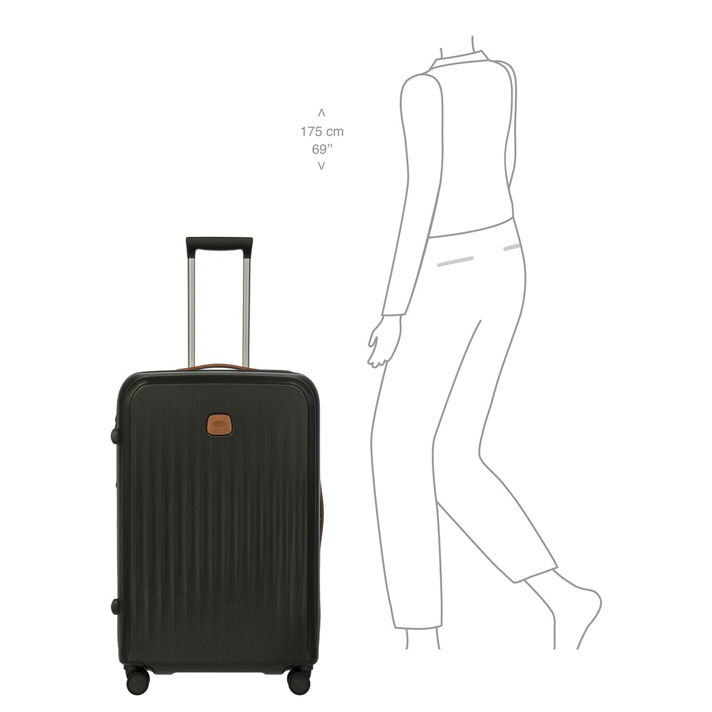 Bric's Taormina Spinner 75 cm - Uitbreidbaar 100/107 liter - 75x52x28/32 cm - olive