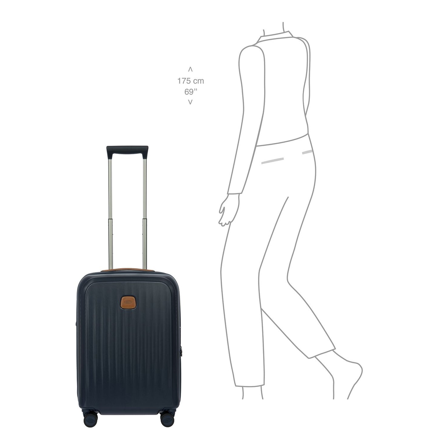 Bric's Taormina Handbagage Spinner 55 cm - Uitbreidbaar 42/49 liter - 55x40x22/26 cm - blauw