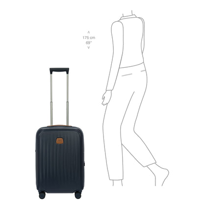 Bric's Taormina Handbagage Spinner 55 cm - Uitbreidbaar 42/49 liter - 55x40x22/26 cm - blauw