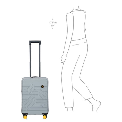 Bric's Ulisse Handbagage Spinner 55 cm - Uitbreidbaar 42/50 liter - 55x37x23/27 cm - grijs