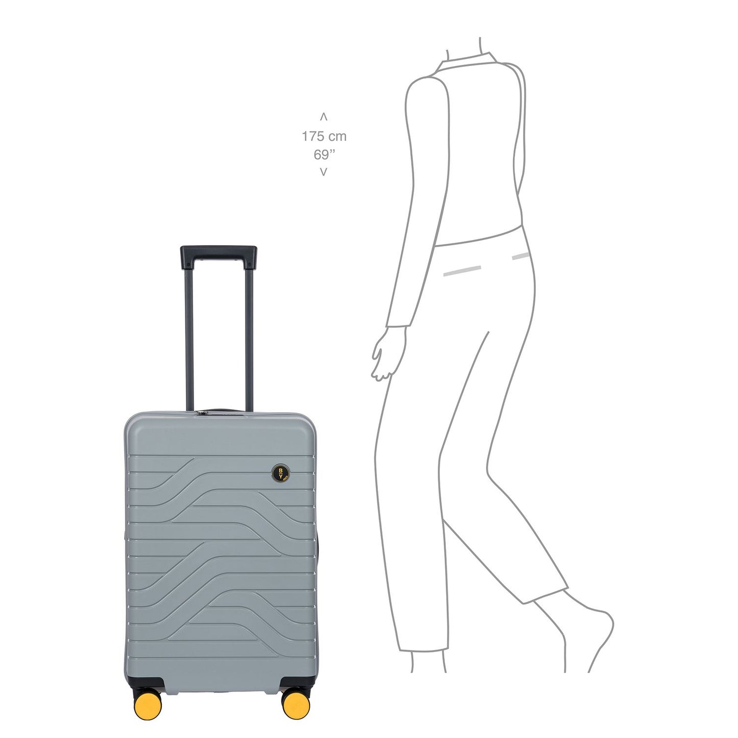 Bric's Ulisse Spinner 65 cm - Uitbreidbaar 68/75 liter - 65x43x26/30 cm - grijs