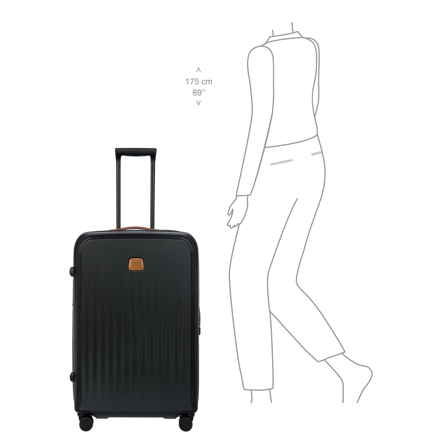 Bric's Taormina Spinner 75 cm - Uitbreidbaar 100/107 liter - 75x52x28/32 cm - zwart
