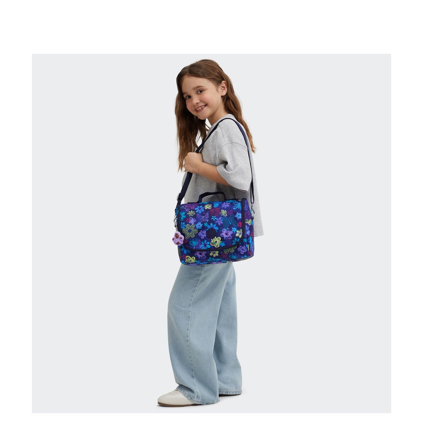 Kipling New Kichirou Crossbody Schoudertas dark flower stamp