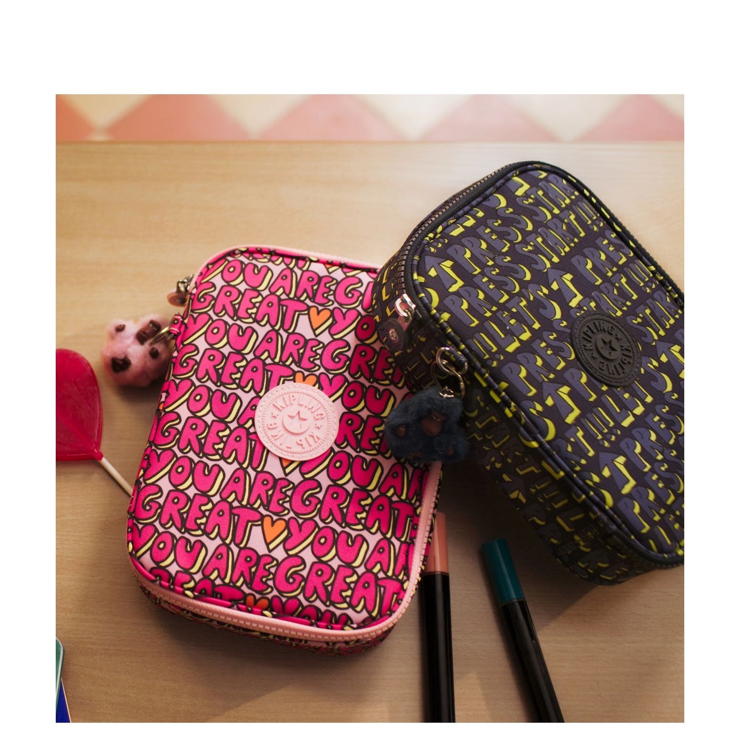 Kipling 100 Pens Etui great print