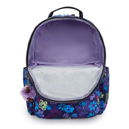 Kipling Seoul College Extra Rugzak School - 15" laptopvak - dark flower stamp