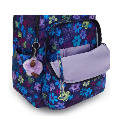 Kipling Seoul College Extra Rugzak School - 15" laptopvak - dark flower stamp
