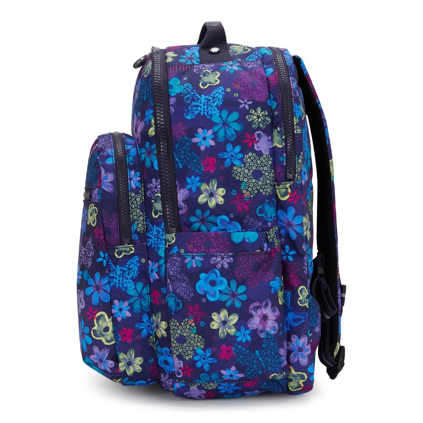 Kipling Seoul College Extra Rugzak School - 15" laptopvak - dark flower stamp