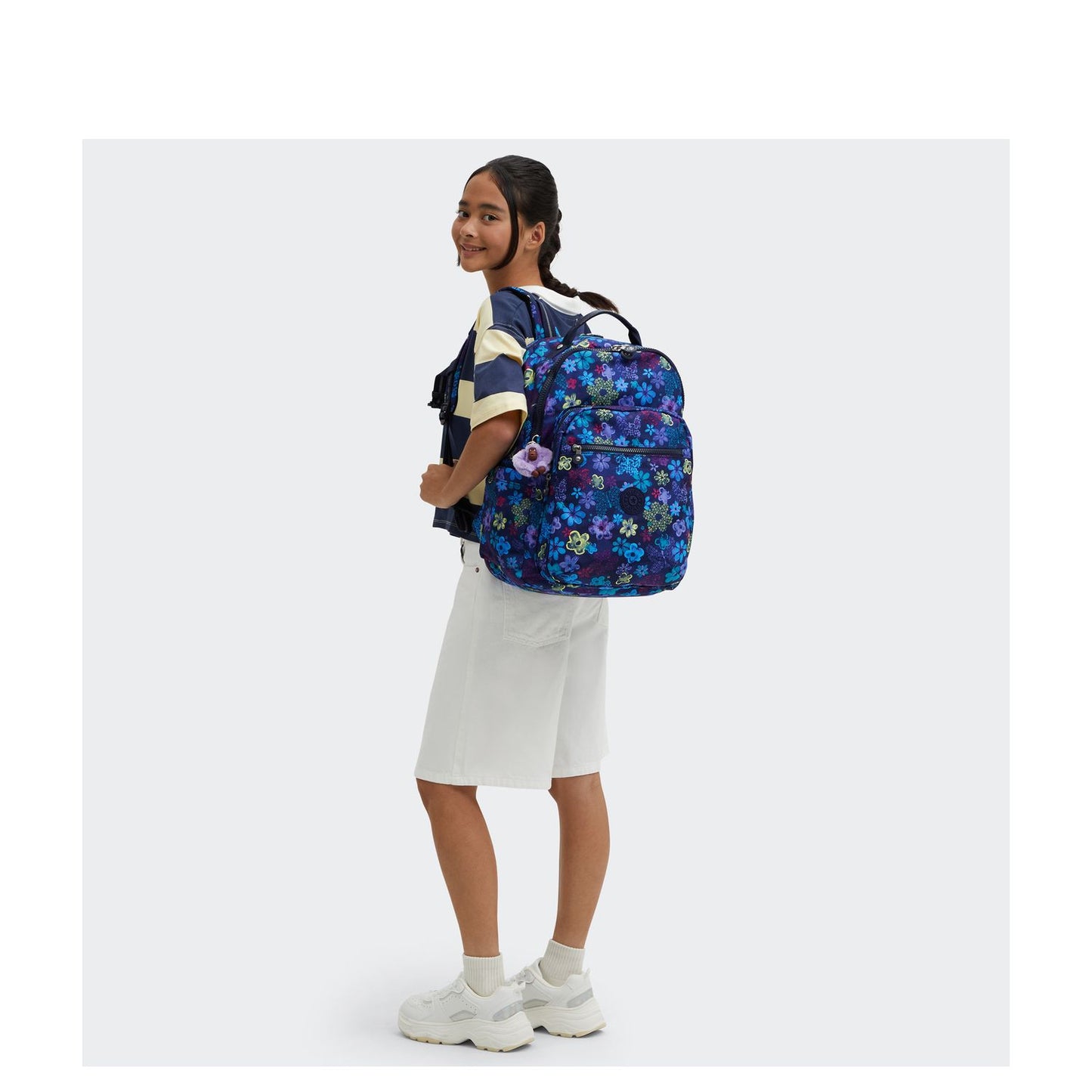 Kipling Seoul College Extra Rugzak School - 15" laptopvak - dark flower stamp
