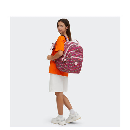 Kipling Seoul College Extra Rugzak School - 15" laptopvak - great print