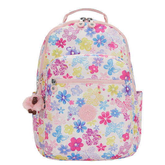 Kipling Seoul College Extra Rugzak School - 15" laptopvak - flower stamp