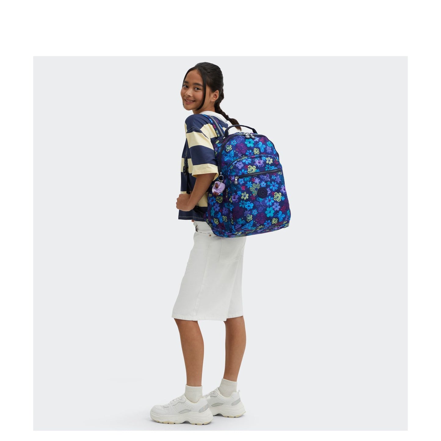 Kipling Seoul Lap Rugzak School - 15" laptopvak - dark flower stamp