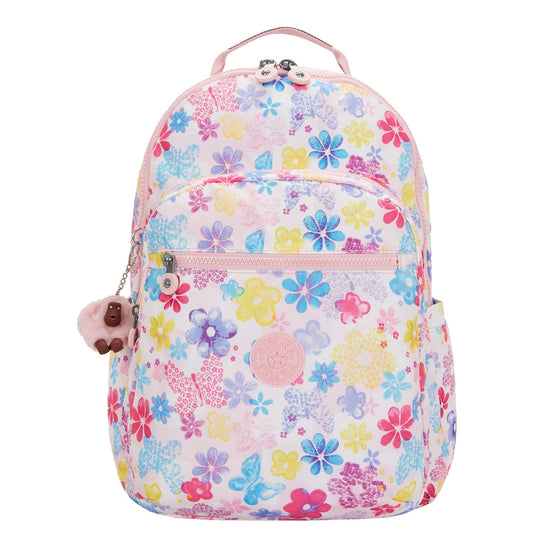 Kipling Seoul Lap Rugzak School - 15" laptopvak - flower stamp