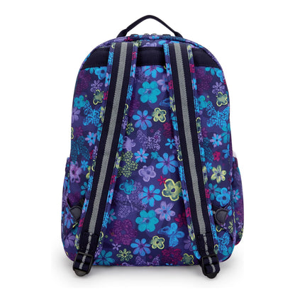 Kipling Seoul Lap Rugzak School - 15" laptopvak - dark flower stamp