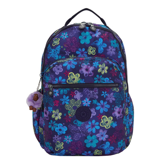 Kipling Seoul Lap Rugzak School - 15" laptopvak - dark flower stamp