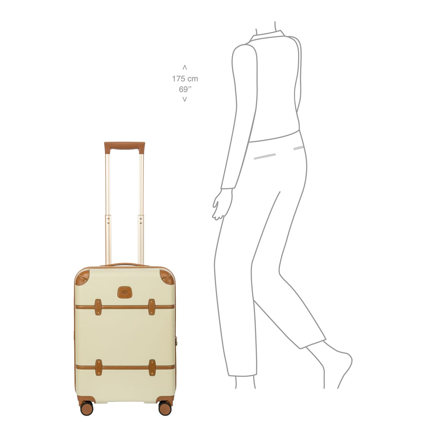 Bric's Taormina Handbagage Spinner 55 cm - Uitbreidbaar 42/49 liter - 55x40x22/26 cm - cream