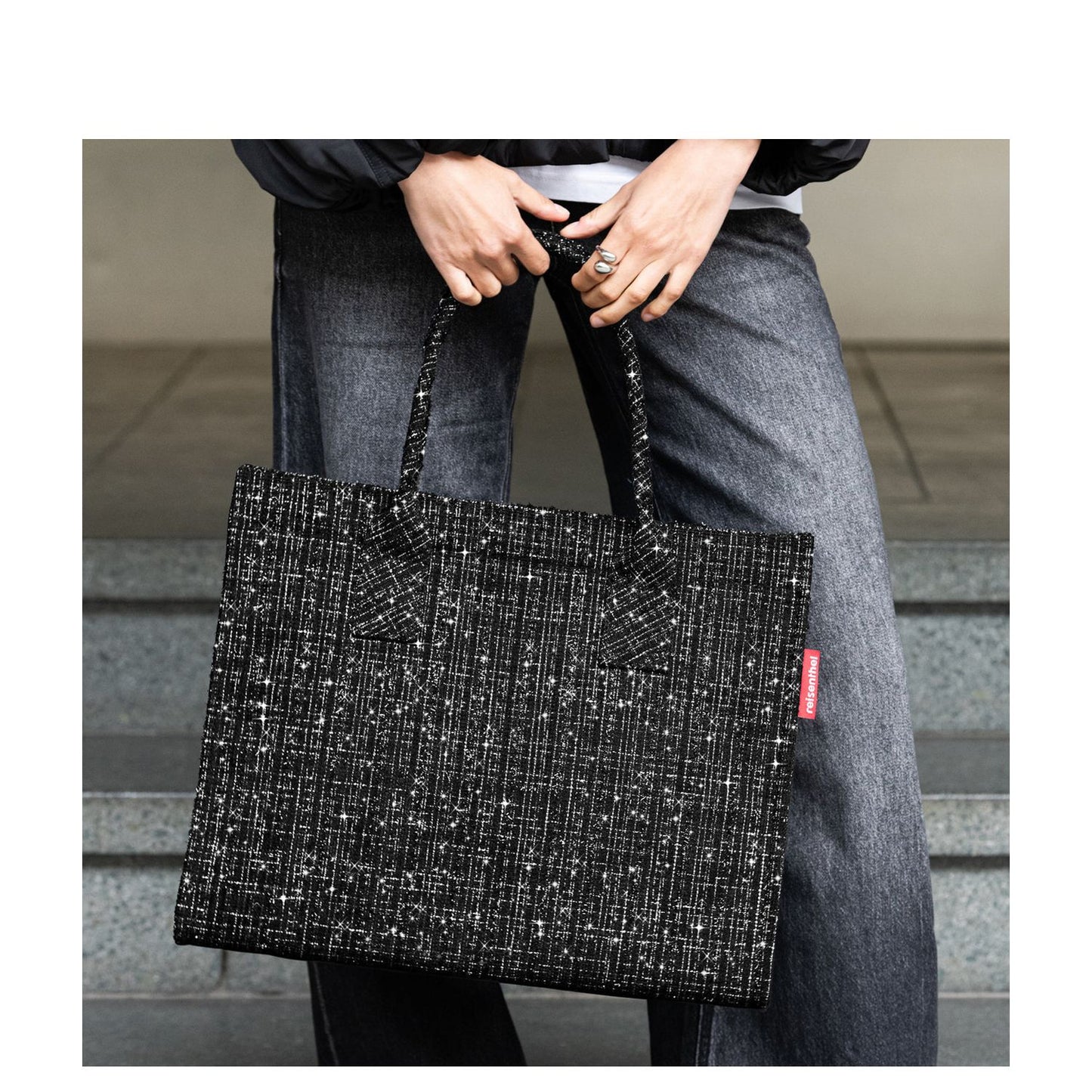 Reisenthel Daily Shopper Schoudertas boucle black