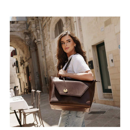 MOSZ Denise Laptopschoudertas - 15.6" laptopvak - dark brown