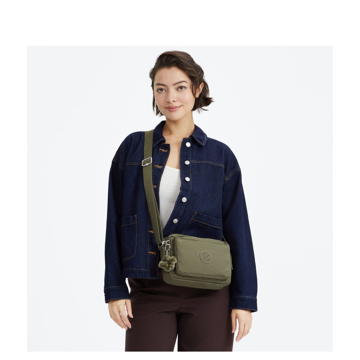 Kipling Abanu M Crossbody Schoudertas almost sage