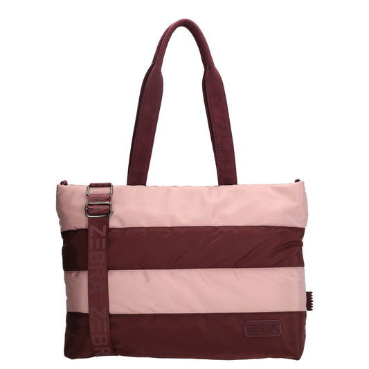 Zebra Trends Elske Puffer Laptopschoudertas - 15.6" laptopvak - streep burgundy old pink