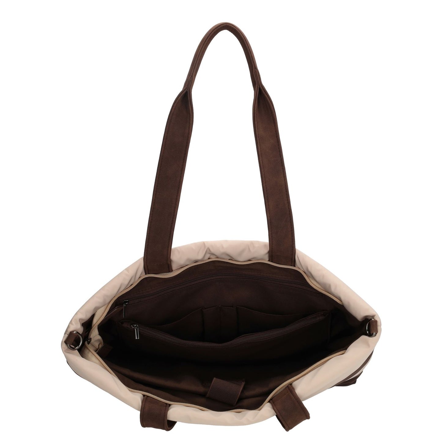 Zebra Trends Elske Puffer Laptopschoudertas - 15.6" laptopvak - streep bruin/beige