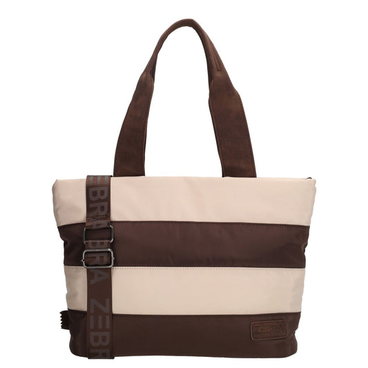 Zebra Trends Elske Puffer Laptopschoudertas - 15.6" laptopvak - streep bruin/beige