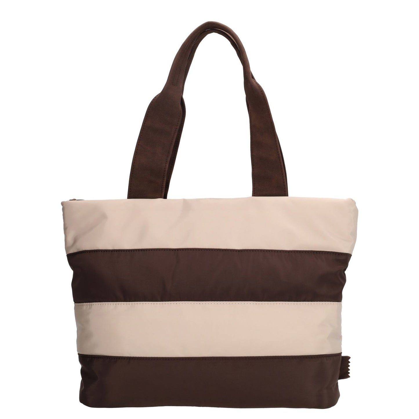 Zebra Trends Elske Puffer Laptopschoudertas - 15.6" laptopvak - streep bruin/beige