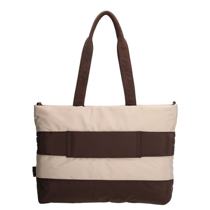 Zebra Trends Elske Puffer Laptopschoudertas - 15.6" laptopvak - streep bruin/beige