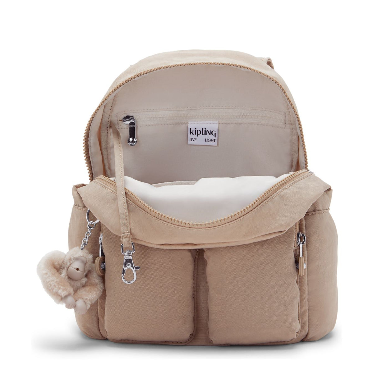 Kipling City Pocket Mini Rugzak tan beige
