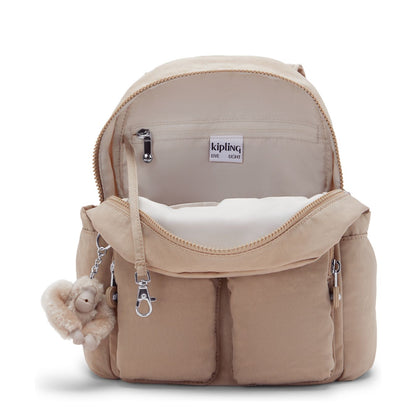 Kipling City Pocket Mini Rugzak tan beige