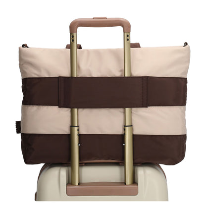 Zebra Trends Elske Puffer Laptopschoudertas - 15.6" laptopvak - streep bruin/beige