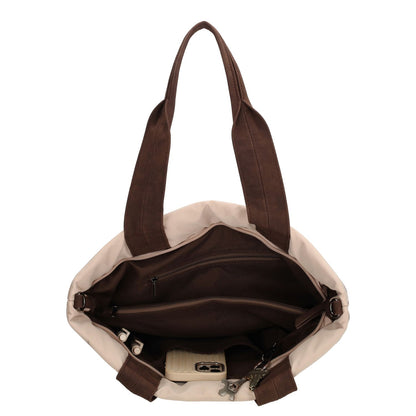 Zebra Trends Elske Puffer Laptopschoudertas - 15.6" laptopvak - streep bruin/beige